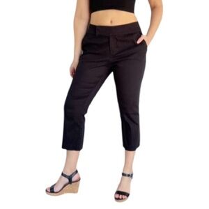 AGB black cotton stretch mid rise cropped capri pants size 8